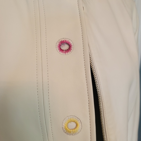 Terry Lewis White Lamb Leather Jacket - Picture 3 of 5